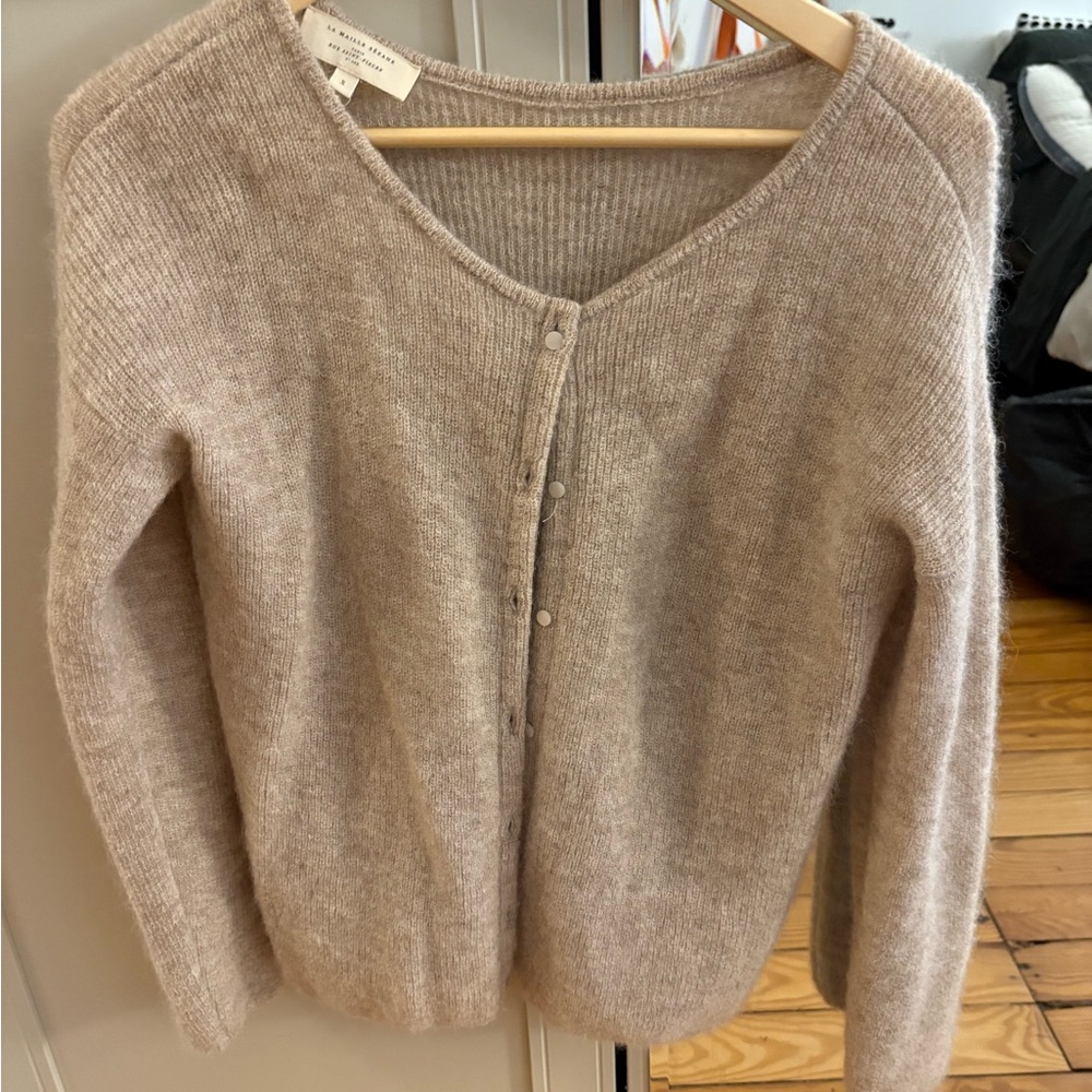 Sezane Cream Cardigan Sweater